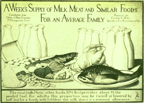 Week's Supply of Milk and Meat